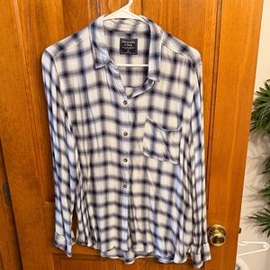 Abercrombie & Fitch Black and White Plaid Shirt